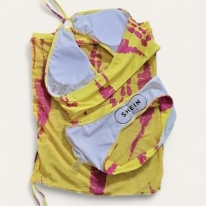 SHEIN Yellow and Pink Bikini Set